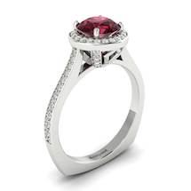 Rhodolite Garnet Ring White Gold Halo Edelweiss