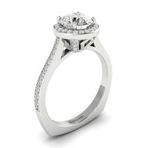 Diamond White Gold Halo Engagement Ring Edelweiss