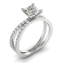 Diamond White Gold Princess Cut Engagement Ring Florentine
