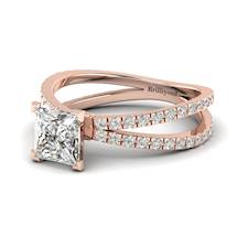 Diamond Rose Gold Princess Cut Engagement Ring Florentine