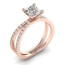 Diamond Rose Gold Princess Cut Engagement Ring Florentine