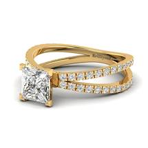 Diamond Yellow Gold Princess Cut Engagement Ring Florentine