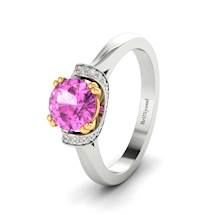 GIA Certified Diamonds Surround the Natural Pink Sapphire Centre Stone