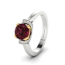 Garnet Ring White Gold Two Tone Passiflora