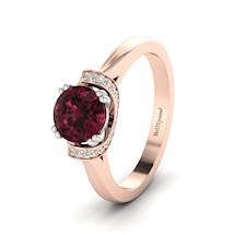 Garnet Ring Rose Gold Two Tone Passiflora