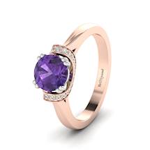 Amethyst Rose Gold Two Tone Engagement Ring Passiflora