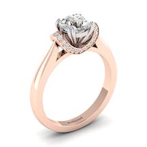 Diamond Rose Gold Two Tone Engagement Ring Passiflora