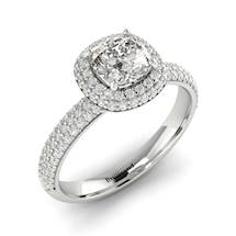 Diamond Platinum Cushion Cut Engagement Ring Milky Way