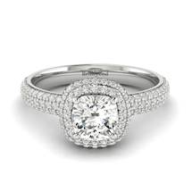 Diamond Platinum Cushion Cut Engagement Ring Milky Way