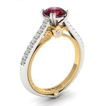 Garnet Ring White Gold Two Tone Alpine