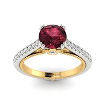 Garnet Ring White Gold Two Tone Alpine