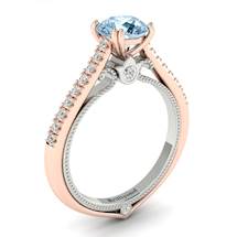 Aquamarine Rose Gold Two Tone Engagement Ring Alpine