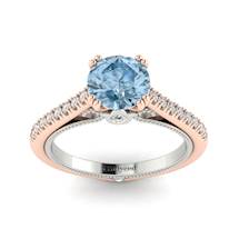 Aquamarine Rose Gold Two Tone Engagement Ring Alpine