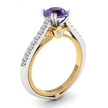 Amethyst White Gold Two Tone Engagement Ring Alpine