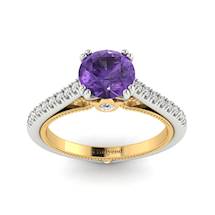 Amethyst White Gold Two Tone Engagement Ring Alpine