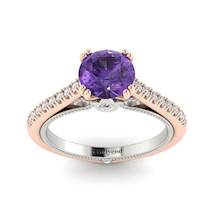 Amethyst Rose Gold Two Tone Engagement Ring Alpine