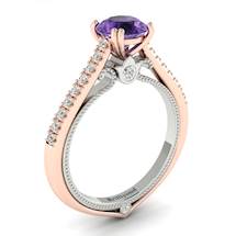 Amethyst Rose Gold Two Tone Engagement Ring Alpine