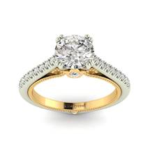 White Sapphire White Gold Two Tone Engagement Ring Alpine