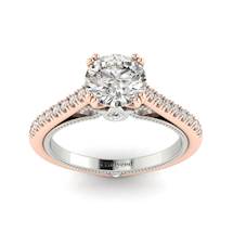 White Sapphire Rose Gold Two Tone Engagement Ring Alpine