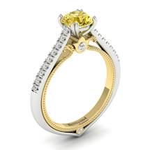 Yellow Sapphire White Gold Two Tone Engagement Ring Alpine