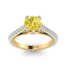 Yellow Sapphire White Gold Two Tone Engagement Ring Alpine