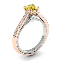 Yellow Sapphire Rose Gold Two Tone Engagement Ring Alpine