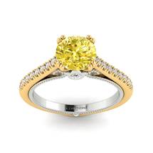 Yellow Sapphire Yellow Gold Two Tone Engagement Ring Alpine