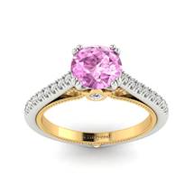 Pink Sapphire White Gold Two Tone Engagement Ring Alpine