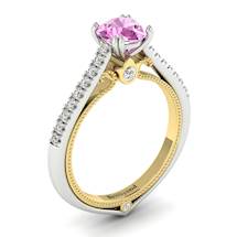 Pink Sapphire White Gold Two Tone Engagement Ring Alpine