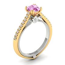 Pink Sapphire Yellow Gold Two Tone Engagement Ring Alpine