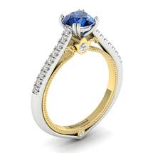 Blue Sapphire White Gold Two Tone Engagement Ring Alpine