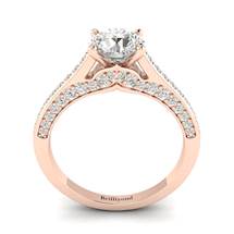 White Sapphire Rose Gold Brilliant Cut Engagement Ring Stargate