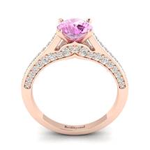 Pink Sapphire Rose Gold Brilliant Cut Engagement Ring Stargate