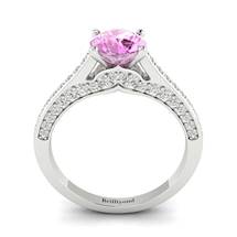 Pink Sapphire White Gold Brilliant Cut Engagement Ring Stargate