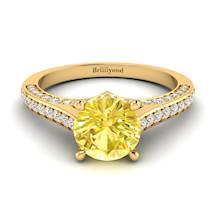 Yellow Sapphire Yellow Gold Brilliant Cut Engagement Ring Stargate