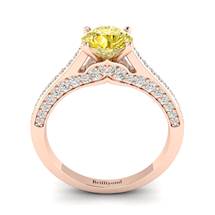Yellow Sapphire Rose Gold Brilliant Cut Engagement Ring Stargate