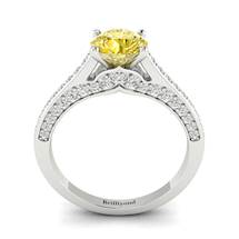 Yellow Sapphire White Gold Brilliant Cut Engagement Ring Stargate