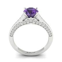 Amethyst White Gold Brilliant Cut Engagement Ring Stargate