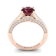 Garnet Ring Rose Gold Brilliant Cut Stargate