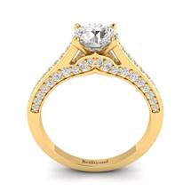 Diamond Yellow Gold Brilliant Cut Engagement Ring Stargate