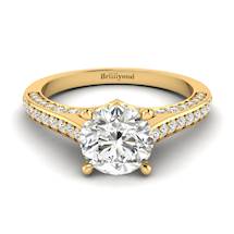 Diamond Yellow Gold Brilliant Cut Engagement Ring Stargate