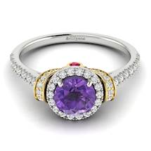 Amethyst White Gold Two Tone Engagement Ring Helen
