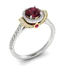 Garnet Ring White Gold Two Tone Helen