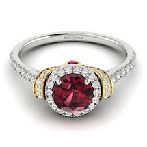 Garnet Ring White Gold Two Tone Helen