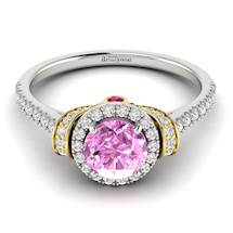 Pink Sapphire White Gold Two Tone Engagement Ring Helen