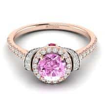 Pink Sapphire Rose Gold Two Tone Engagement Ring Helen