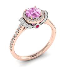 Pink Sapphire Rose Gold Two Tone Engagement Ring Helen