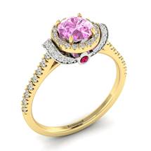 Pink Sapphire Yellow Gold Two Tone Engagement Ring Helen
