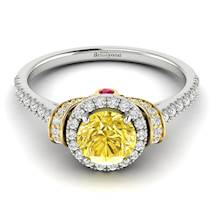 Yellow Sapphire White Gold Two Tone Engagement Ring Helen
