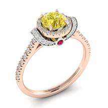 Yellow Sapphire Rose Gold Two Tone Engagement Ring Helen